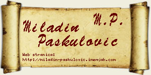 Miladin Paskulović vizit kartica